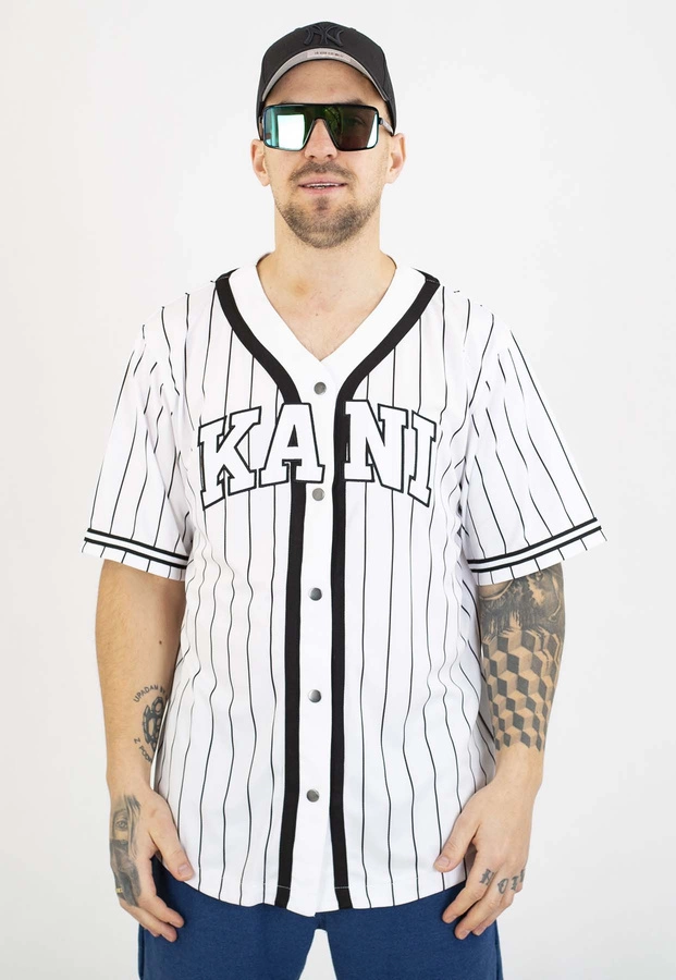 T-shirt Karl Kani Serif Pinstripe Baseball 6033361 biało czarny