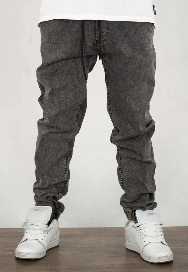 Spodnie Jigga Wear Crown Jogger Jeans czarne sprane