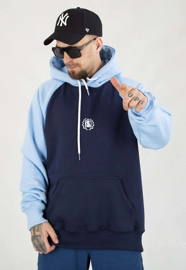 Bluza Diil Z Kapturem Reglan granatowo błękitna