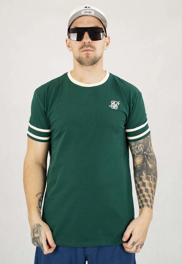 T-shirt SikSilk Tournament SS-26755 zielony