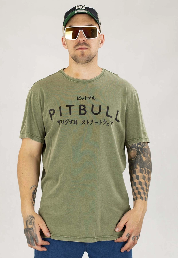 T-shirt Pit Bull Denim Washed Bravery oliwkowy