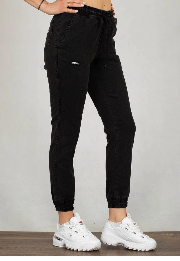 Spodnie Diamante Wear Jogger Unisex Crew marmur czarny jeans