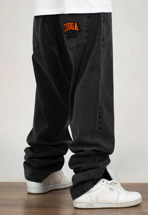 Spodnie Jigga Wear Outline Baggy Jeans black washed