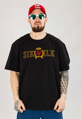 T-shirt SikSilk Crest Oversized SS-22550 czarny