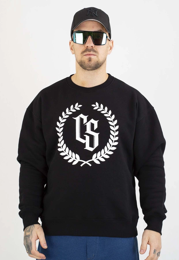 Bluza Ciemna Strefa Bez Kaptura Oversize CS Laur czarna biała