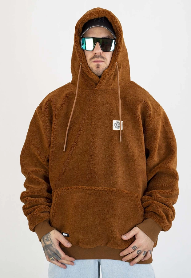 Kurtka Mass Z Kapturem Zimowa Patch Teddy brązowa