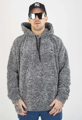 Bluza Jigga Wear Z Kapturem Teddy Simple Crown szara