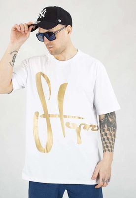 T-shirt Stoprocent Frontback Gold Tag biały