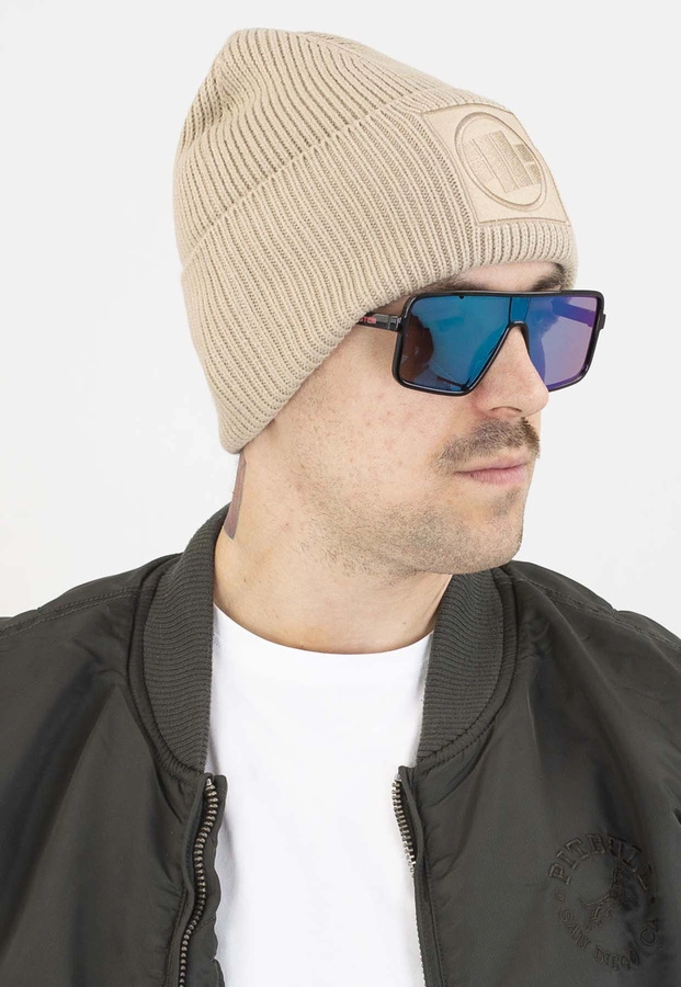 Czapka Zimowa Pit Bull Logo Single Layer Cuff sand