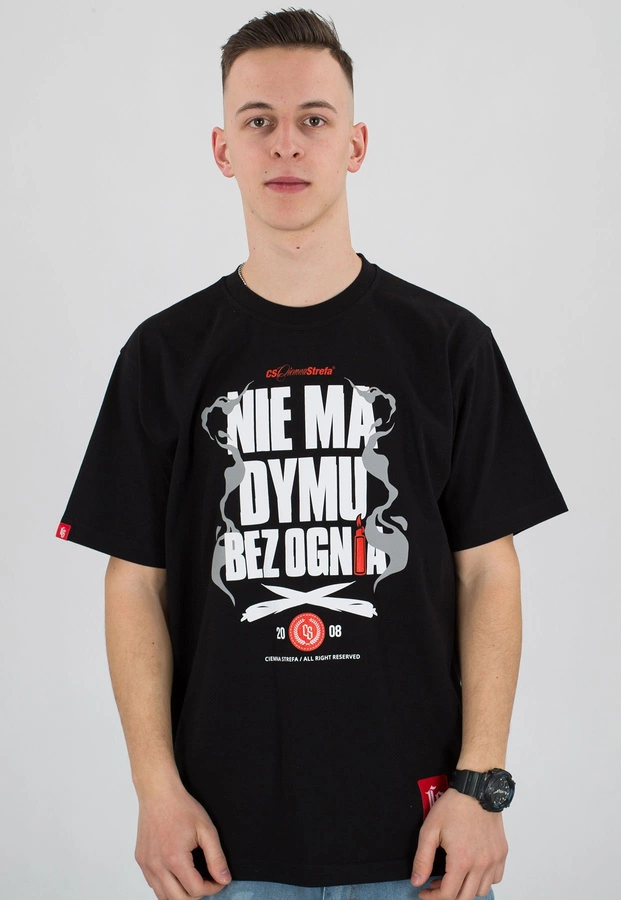 T-shirt Ciemna Strefa Nie Ma Dymu Bez Ognia czarny