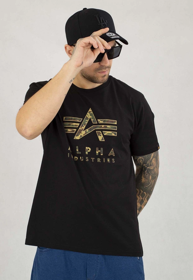 T-shirt Alpha Industries Camo PP 146506 czarny