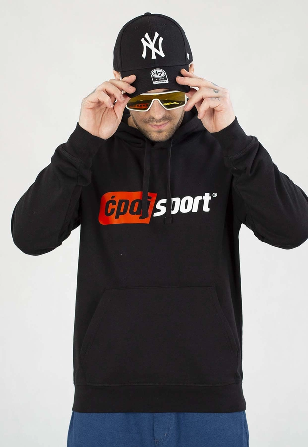 Bluza Stoprocent Z Kapturem Ćpaj Sport Logo czarna