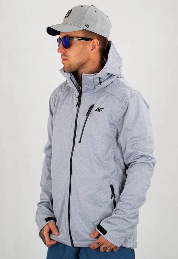 Kurtka Softshell 4F SFM004 NeoDry 10 000 jasno szara 