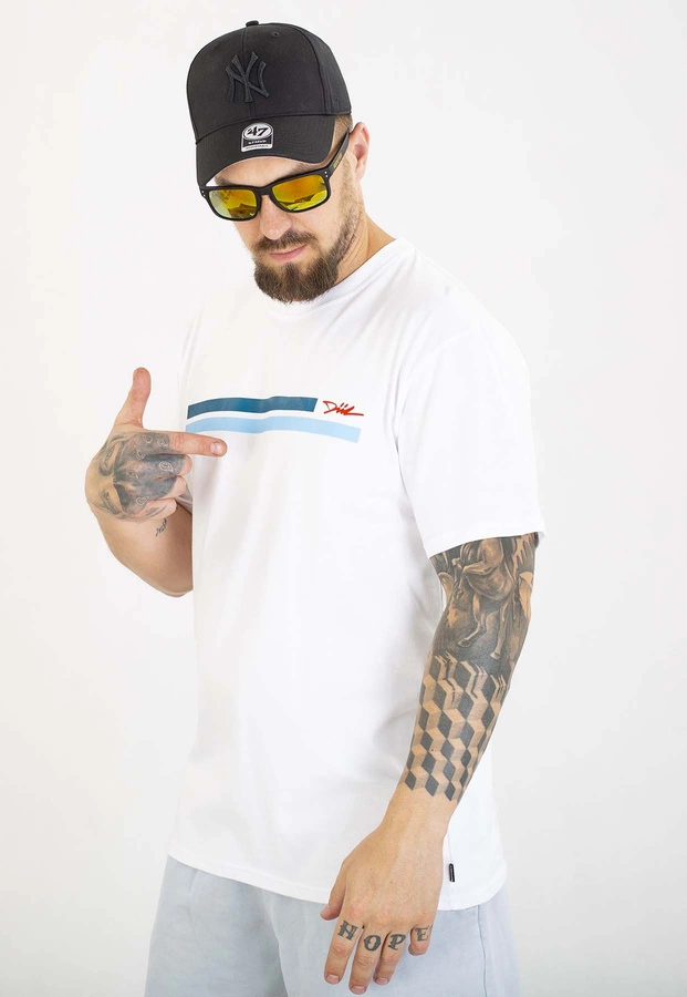 T-shirt Diil Line biało niebieski
