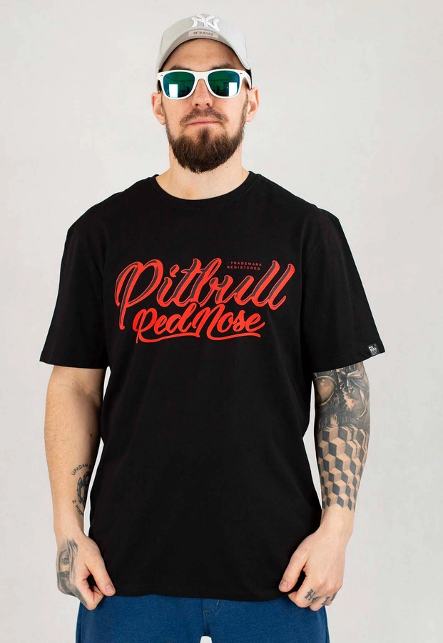 T-shirt Pit Bull Red Nose 23 czarny