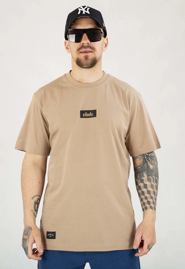 T-shirt Elade Box Logo 3D beżowy