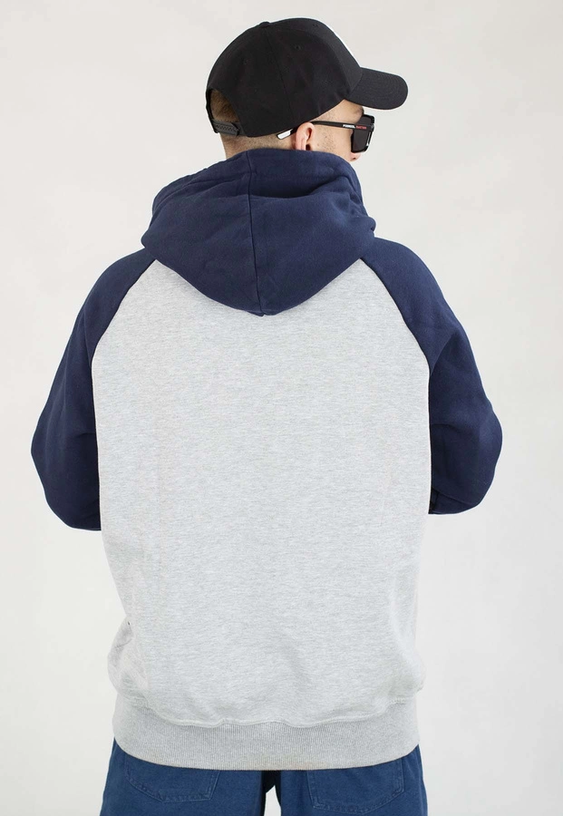 Bluza Diil Z Kapturem Reglan szaro granatowa