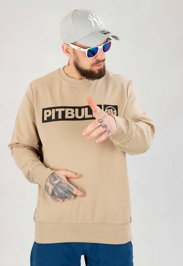 Bluza Pit Bull Bez Kaptura French Terry Albion piaskowa