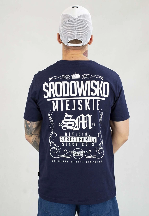 T-shirt Środowisko Miejskie Theme granatowo biały