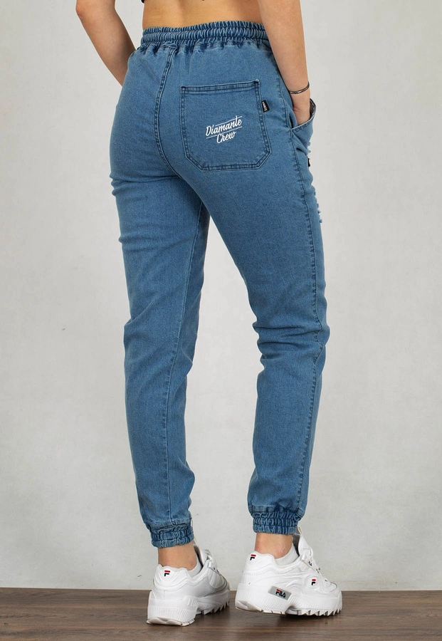 Spodnie Diamante Wear Jogger Unisex Crew Ripped light blue jeans
