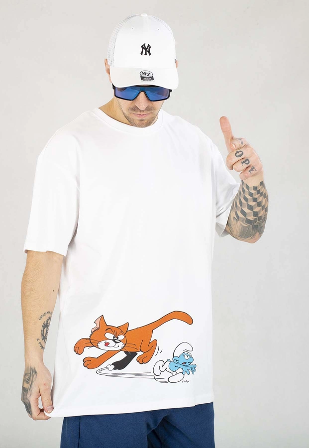 T-shirt Smerfy Baggy Adventures biały