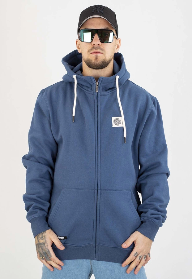 Bluza Mass Z Kapturem ZIP Patch niebieska