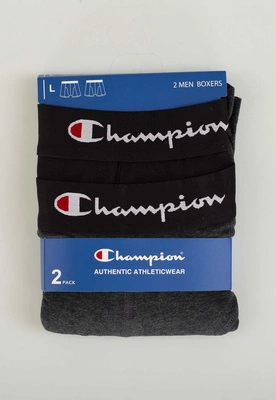 Bokserki Champion 2Pack U20001 czarne grafitowe
