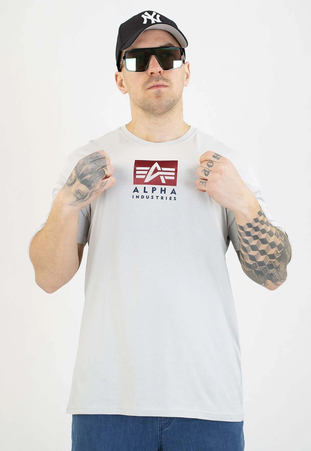 T-shirt Alpha Industries Satin Logo 148513 szary