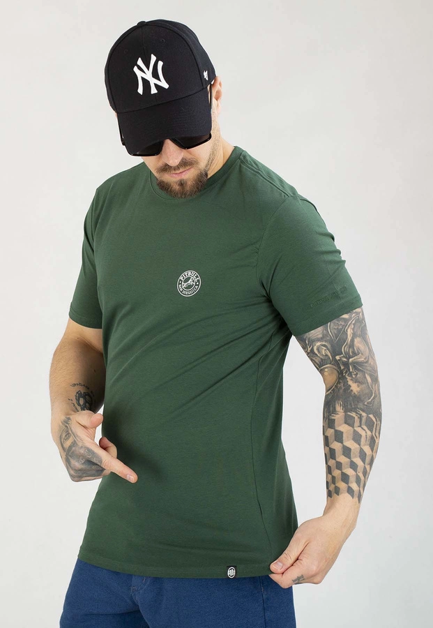 T-shirt Pit Bull Slim San Diego CA Small Logo 140 bottle green