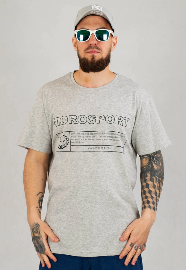 T-shirt Moro Sport Moro Rectangle jasno szary