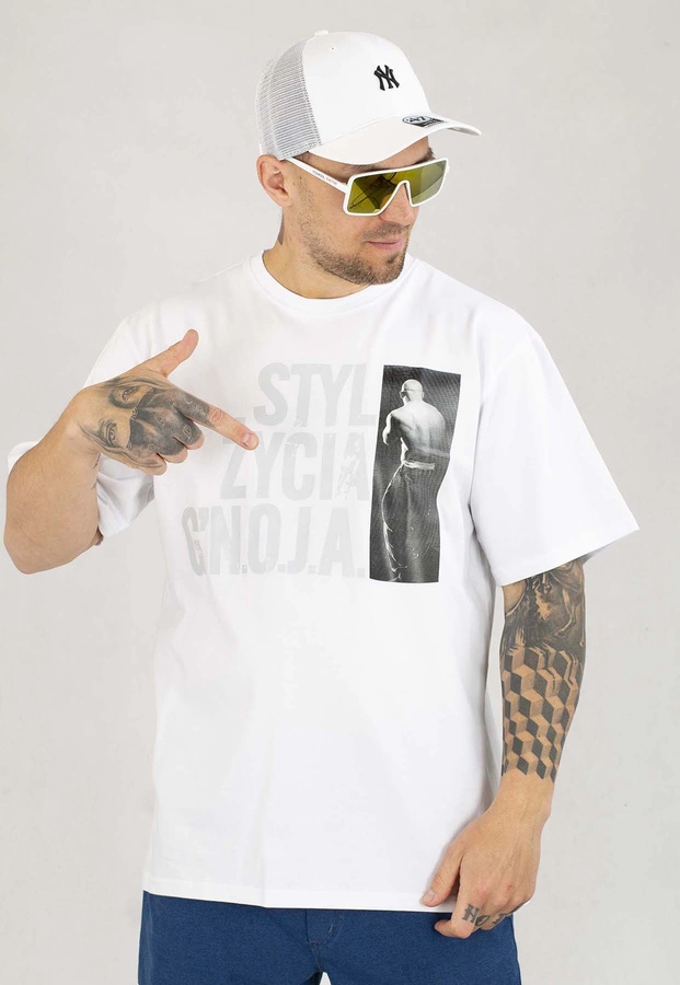 T-shirt RPS Rysiu Peja Solufka Styl Życia G'N.O.J.A. biały