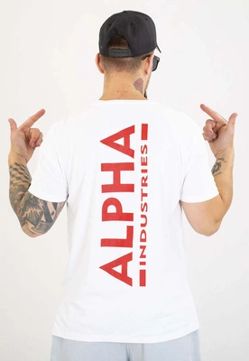 T-shirt Alpha Industries Back Print 128507 biało czerwony