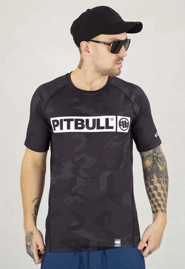 T-shirt Sportowy Pit Bull Rashguard Net Camo Hilltop II czarny