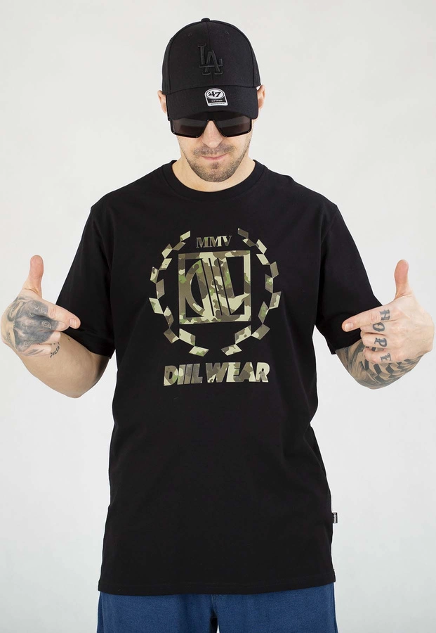 T-shirt Diil Laur Camo czarny