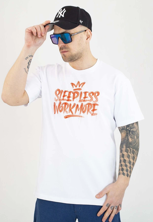 T-shirt Motive Work biało czerwony