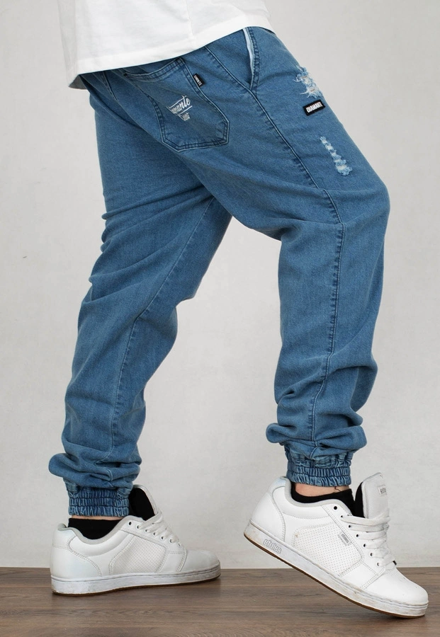 Spodnie Diamante Wear Jogger Unisex Crew Ripped light blue jeans