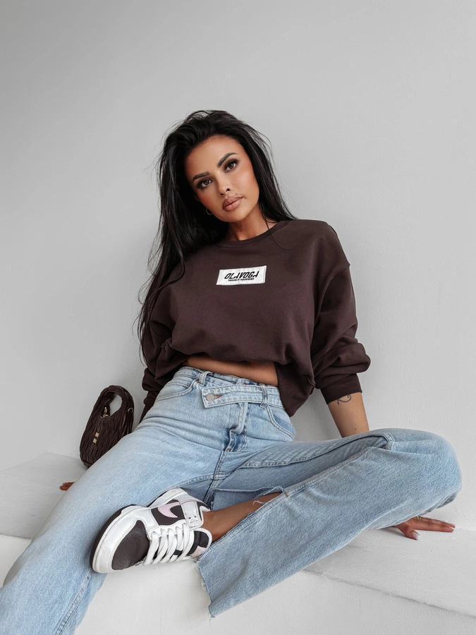 Bluza Olavoga Bez Kaptura Cinnamon Haze brązowa