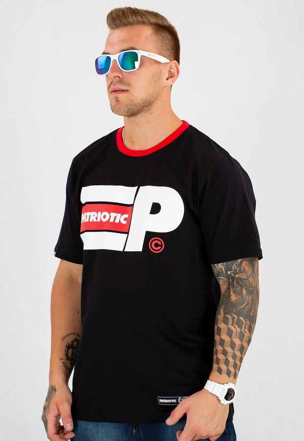 T-shirt Patriotic Big Flag czarny