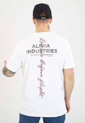 T-shirt Alpha Industries Signature Back Print 148516 biały