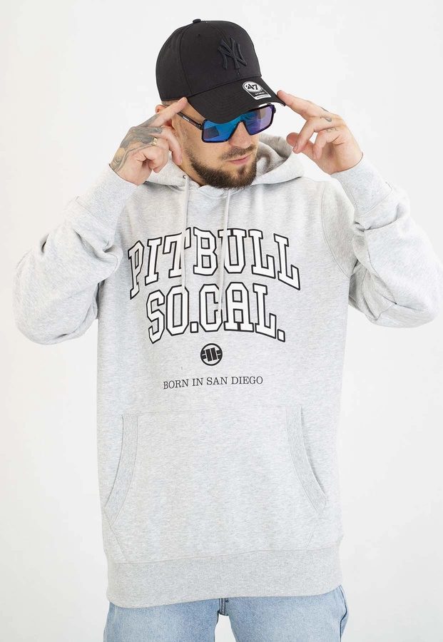 Bluza Pit Bull Z Kapturem So Cal grey melange