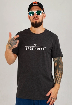 T-shirt 4F Regular M0878 ciemny szary