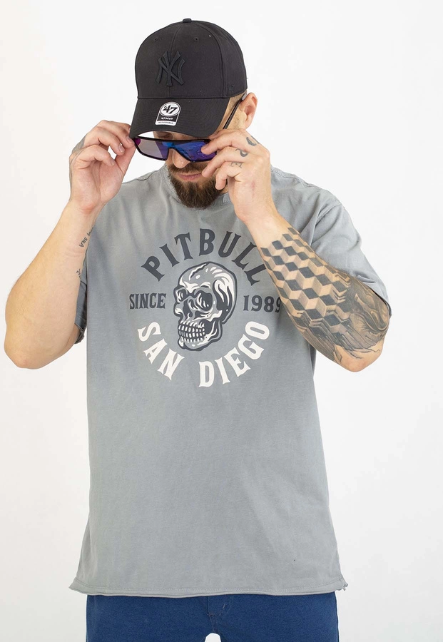 T-shirt Pit Bull Skull Logo 190 grey
