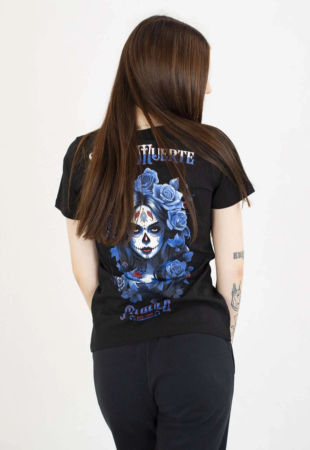 T-Shirt Pit Bull Santa Muerte blue black