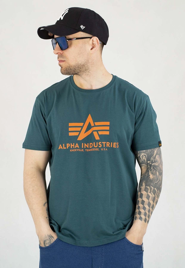 T-shirt Alpha Industries Basic T 2Pack 106524 czarny ciemny zielony