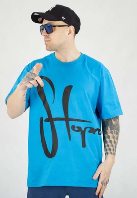 T-shirt Stoprocent Frontback Black Tag turkusowy