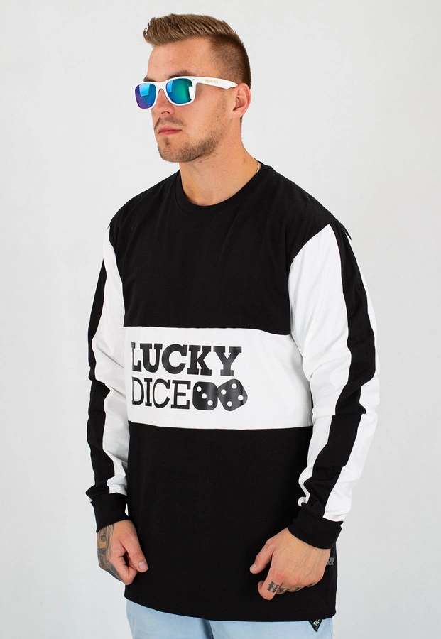 Longsleeve Lucky Dice Stripe Cut biało czarny