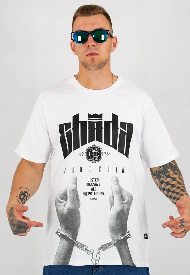 T-shirt Chada Handcuff biały