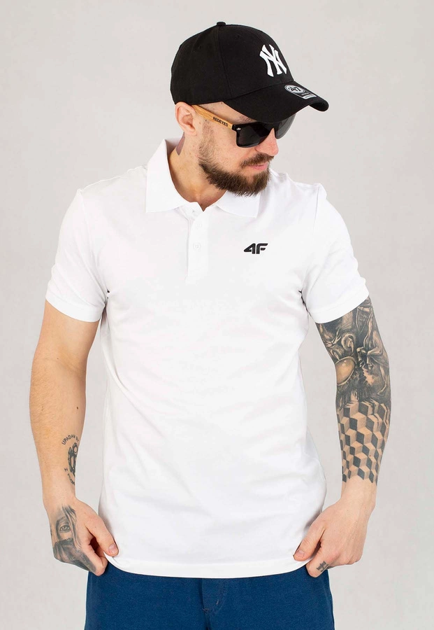 T-shirt Polo 4F M129 biały