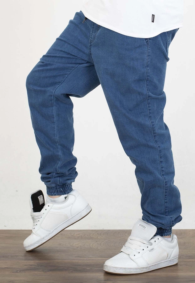 Spodnie Chada Jeans Joggery Kastet Logo niebieskie