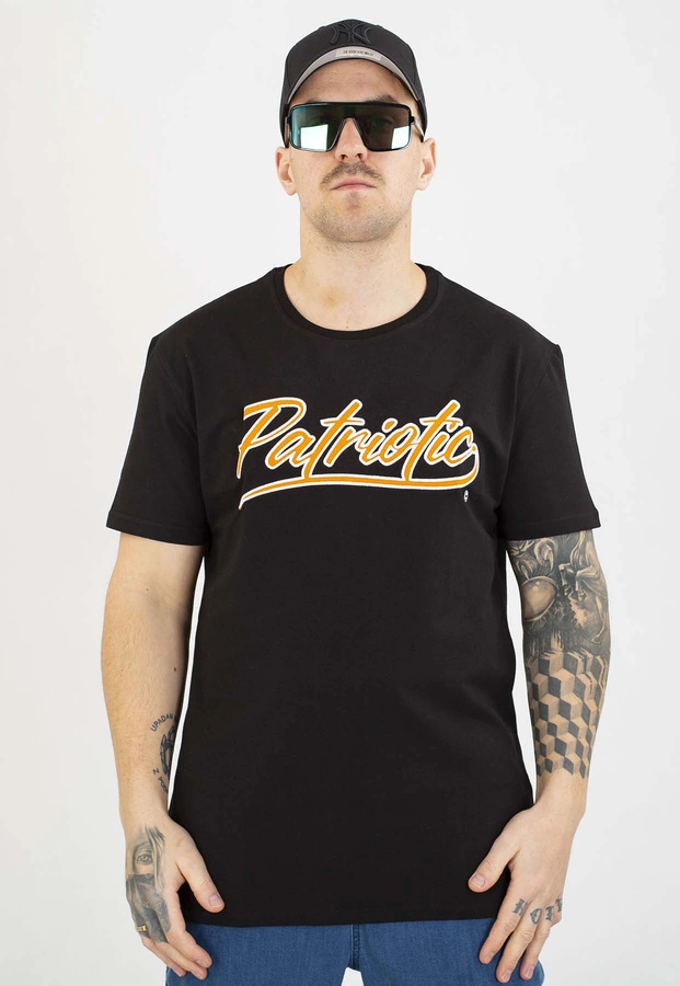 T-shirt Patriotic Retro Script czarny